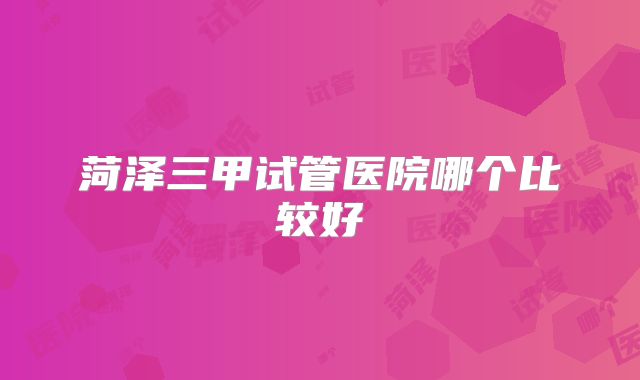 菏泽三甲试管医院哪个比较好