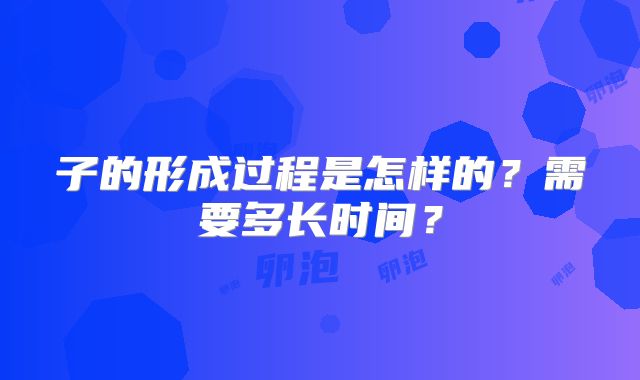 子的形成过程是怎样的?需要多长时间?