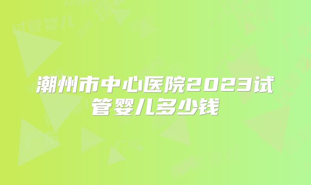 潮州市中心医院2023试管婴儿多少钱