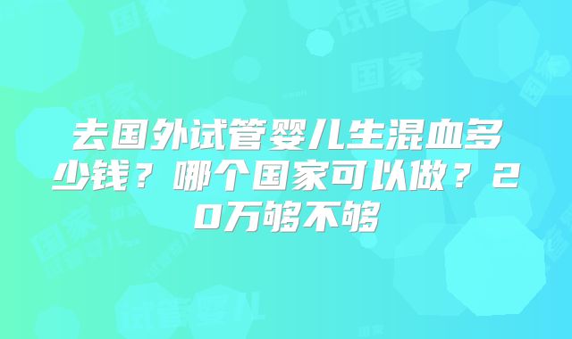 去国外试管婴儿生混血多少钱?哪个国家可以做?20万够不够