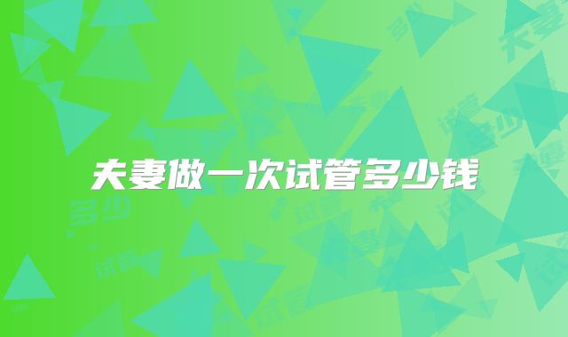 夫妻做一次试管多少钱