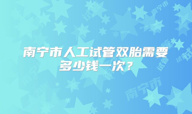 南宁市人工试管双胎需要多少钱一次?