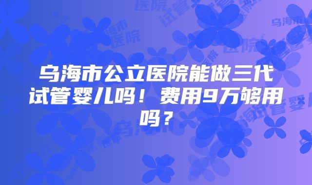 乌海市公立医院能做三代试管婴儿吗!费用9万够用吗?