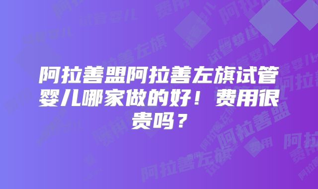 阿拉善盟阿拉善左旗试管婴儿哪家做的好！费用很贵吗？