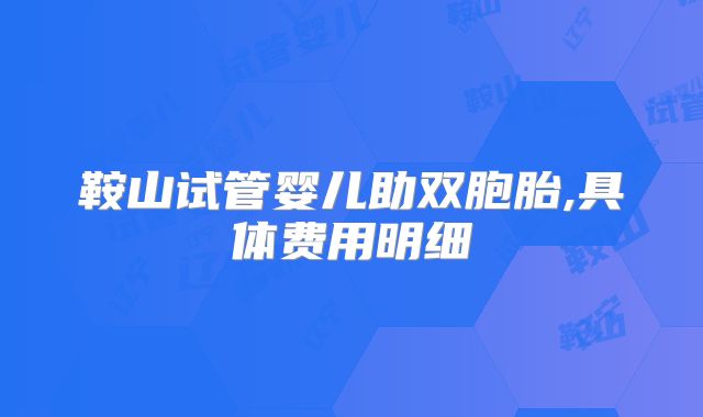 鞍山试管婴儿助双胞胎,具体费用明细