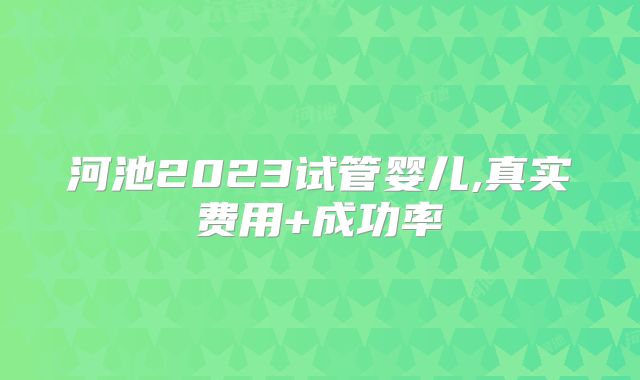 河池2023试管婴儿,真实费用+成功率
