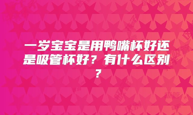 一岁宝宝是用鸭嘴杯好还是吸管杯好?有什么区别?