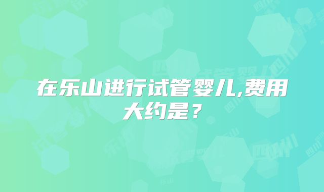 在乐山进行试管婴儿,费用大约是?