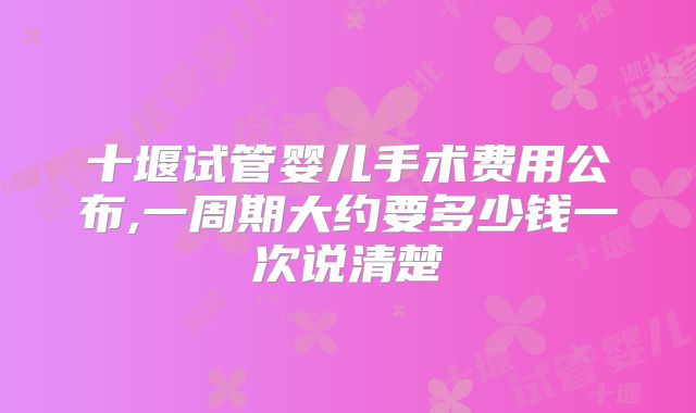 十堰试管婴儿手术费用公布,一周期大约要多少钱一次说清楚