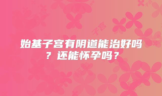 始基子宫有阴道能治好吗?还能怀孕吗?
