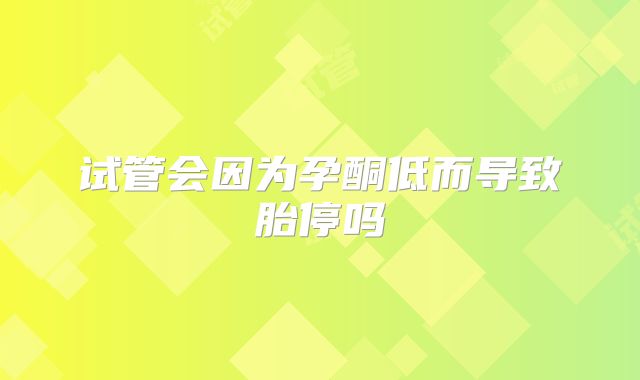 试管会因为孕酮低而导致胎停吗