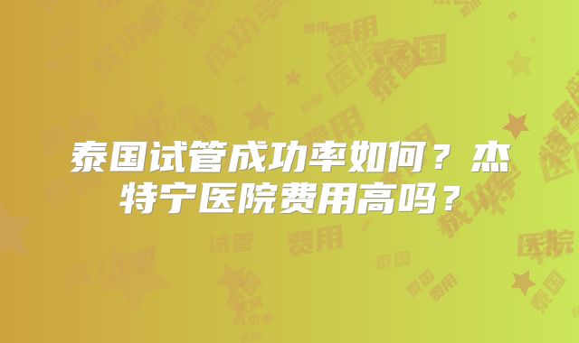 泰国试管成功率如何?杰特宁医院费用高吗?