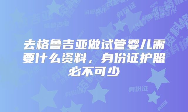 去格鲁吉亚做试管婴儿需要什么资料，身份证护照必不可少