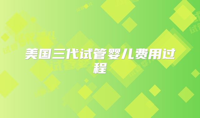 美国三代试管婴儿费用过程