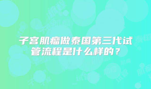 子宫肌瘤做泰国第三代试管流程是什么样的？