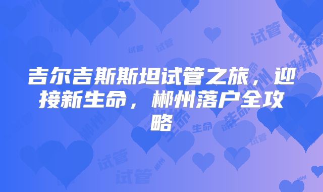 吉尔吉斯斯坦试管之旅，迎接新生命，郴州落户全攻略