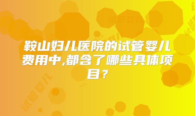 鞍山妇儿医院的试管婴儿费用中,都含了哪些具体项目?