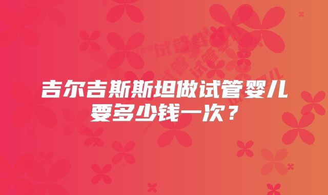 吉尔吉斯斯坦做试管婴儿要多少钱一次？