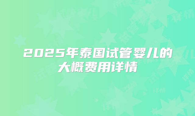 2025年泰国试管婴儿的大概费用详情