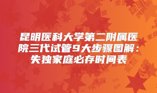 昆明医科大学第二附属医院三代试管9大步骤图解:失独家庭必存时间表