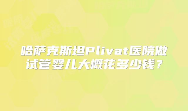 哈萨克斯坦Plivat医院做试管婴儿大概花多少钱?
