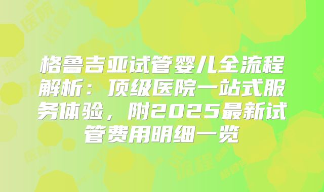 格鲁吉亚试管婴儿全流程解析:顶级医院一站式服务体验,附2025最新试管费用明细一览