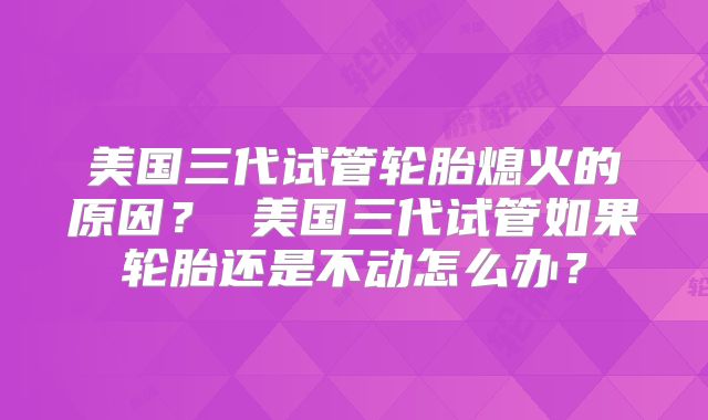 美国三代试管轮胎熄火的原因? 美国三代试管如果轮胎还是不动怎么办?