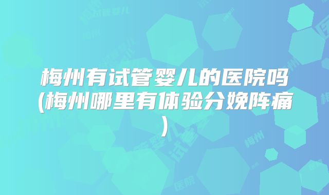 梅州有试管婴儿的医院吗(梅州哪里有体验分娩阵痛)
