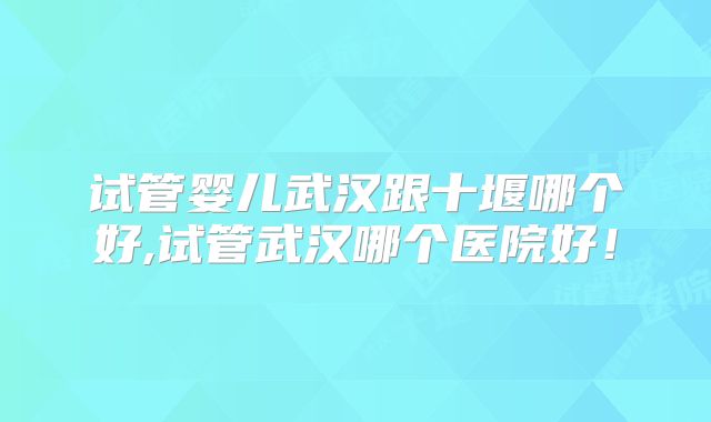 试管婴儿武汉跟十堰哪个好,试管武汉哪个医院好!