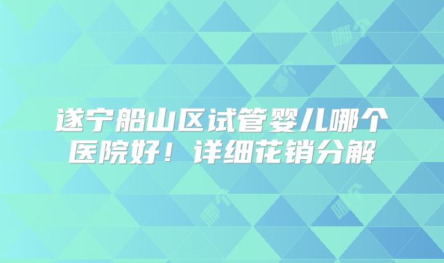 遂宁船山区试管婴儿哪个医院好!详细花销分解