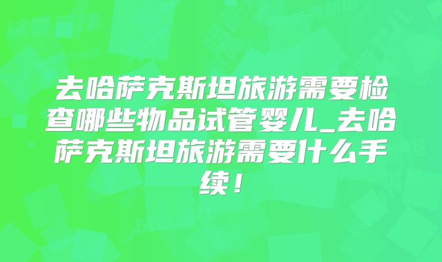 去哈萨克斯坦旅游需要检查哪些物品试管婴儿_去哈萨克斯坦旅游需要什么手续！