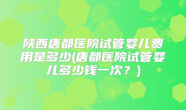陕西唐都医院试管婴儿费用是多少(唐都医院试管婴儿多少钱一次?)