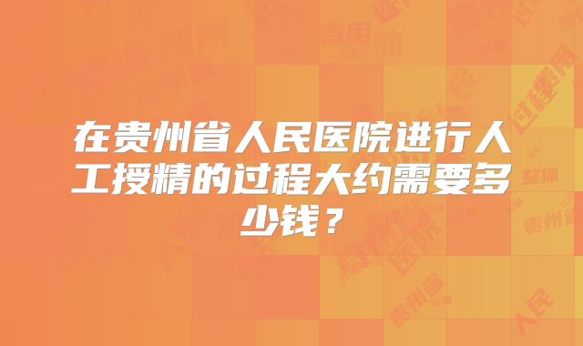 在贵州省人民医院进行人工授精的过程大约需要多少钱？