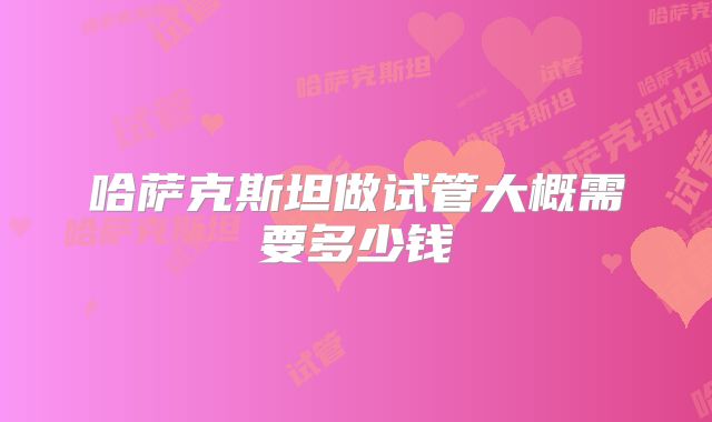 哈萨克斯坦做试管大概需要多少钱