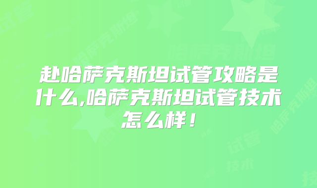 赴哈萨克斯坦试管攻略是什么,哈萨克斯坦试管技术怎么样!