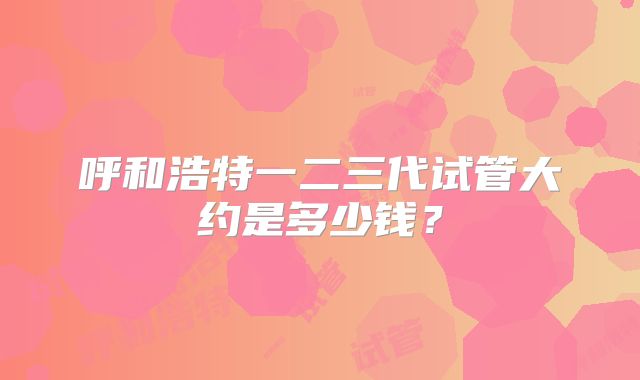 呼和浩特一二三代试管大约是多少钱？