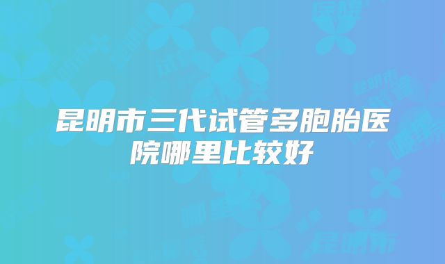 昆明市三代试管多胞胎医院哪里比较好