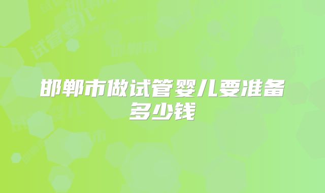 邯郸市做试管婴儿要准备多少钱