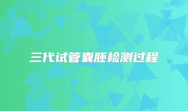 三代试管囊胚检测过程