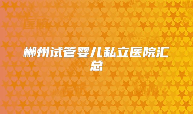 郴州试管婴儿私立医院汇总