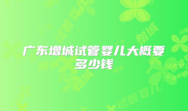 广东增城试管婴儿大概要多少钱