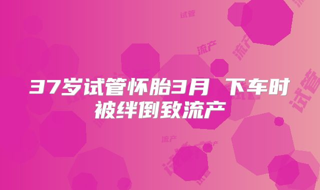 37岁试管怀胎3月 下车时被绊倒致流产