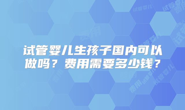 试管婴儿生孩子国内可以做吗?费用需要多少钱?