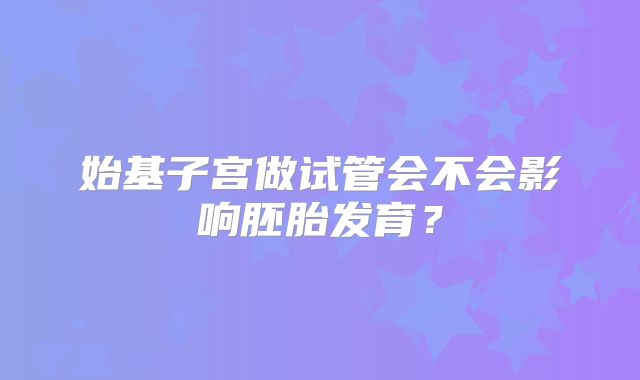 始基子宫做试管会不会影响胚胎发育?
