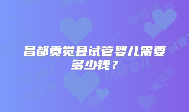 昌都贡觉县试管婴儿需要多少钱?