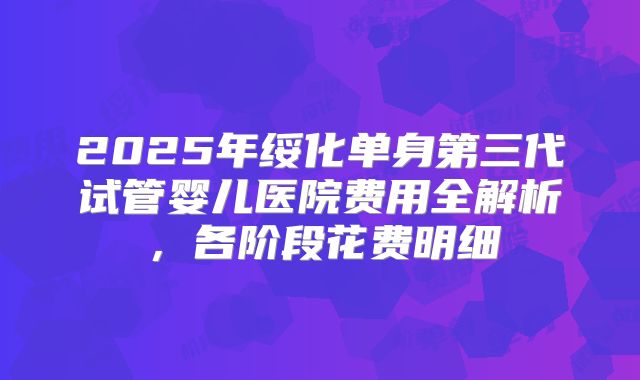 2025年绥化单身第三代试管婴儿医院费用全解析,各阶段花费明细