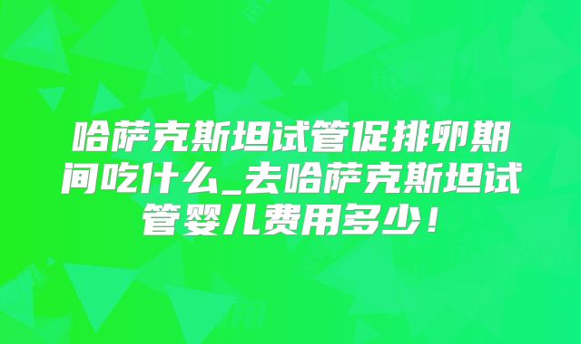 哈萨克斯坦试管促排卵期间吃什么_去哈萨克斯坦试管婴儿费用多少!