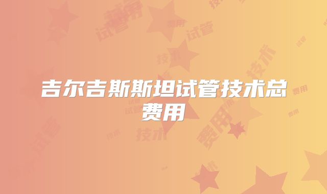 吉尔吉斯斯坦试管技术总费用