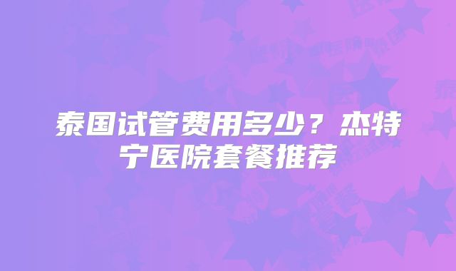 泰国试管费用多少？杰特宁医院套餐推荐