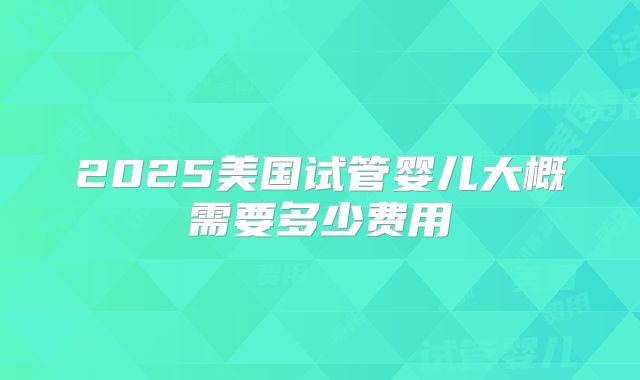 2025美国试管婴儿大概需要多少费用